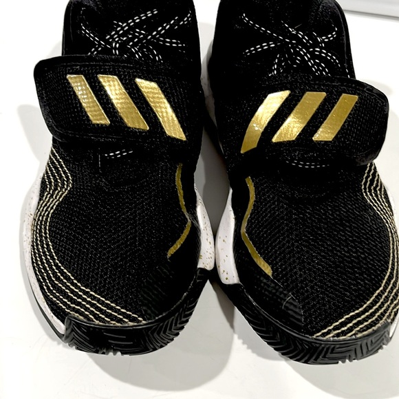 ADIDAS Deep Threat J Black,Gold,White Kids Basketball Sneaker Shoes  SIZE 3 1/2 - Picture 6 of 11